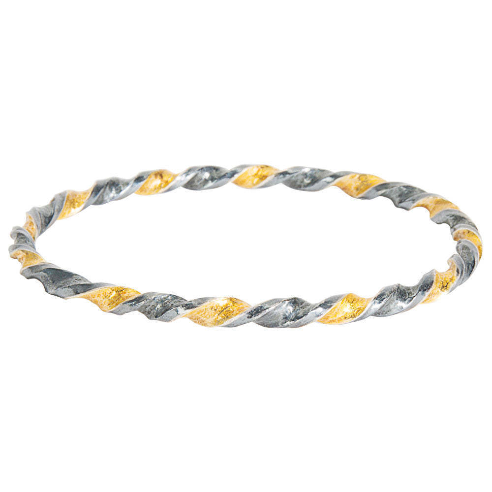 Gurhan Midnight Bangle Bracelet in Gold Plated Sterling Silver MSRP 2,400